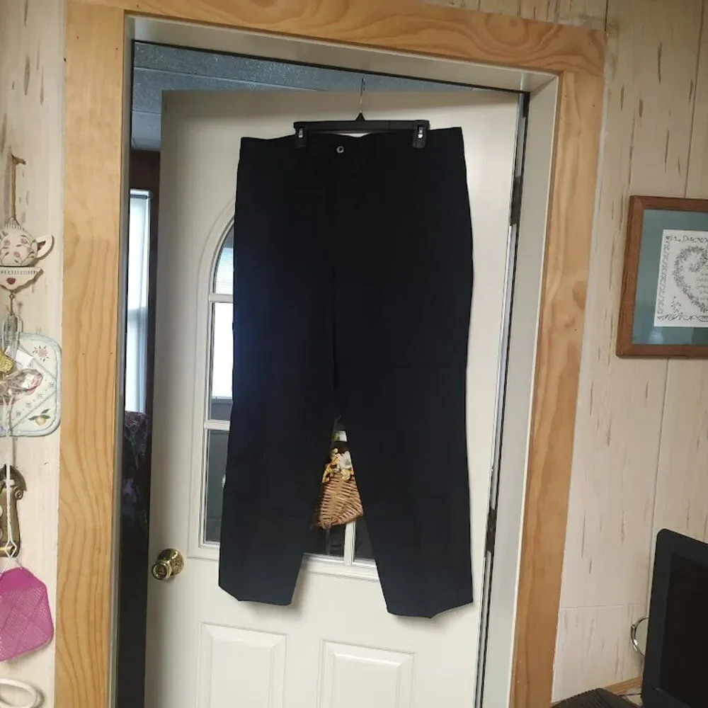 New Cross & Winsor Black Wrinkle Resistant Easy Care Pants Size Men's 40/29